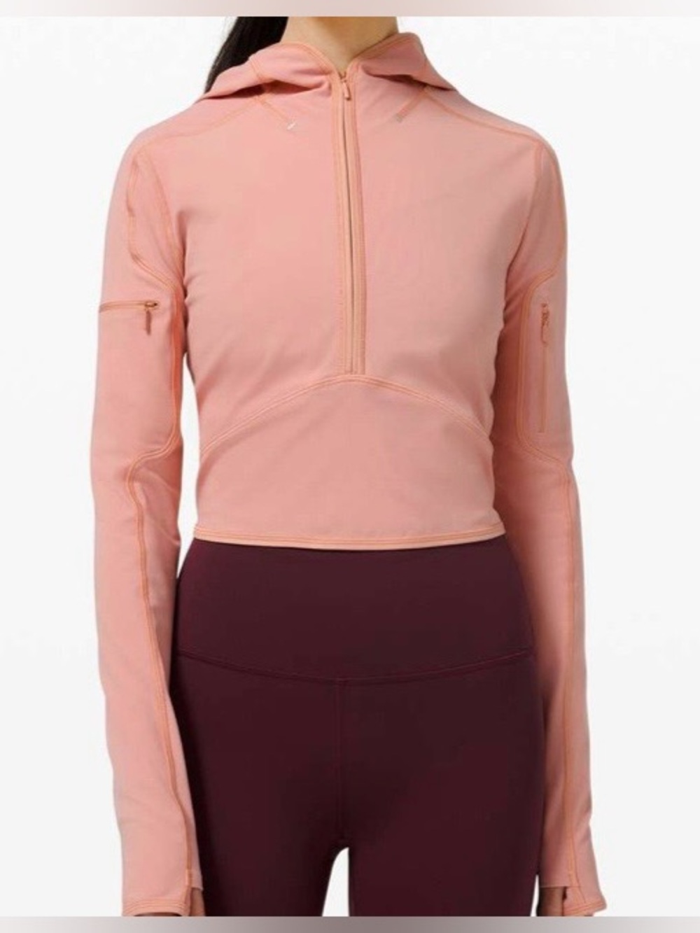 Lululemon Break a Trail 1/2 Zip Athletic Hoodie Long Sleeve Size 8 in Pink